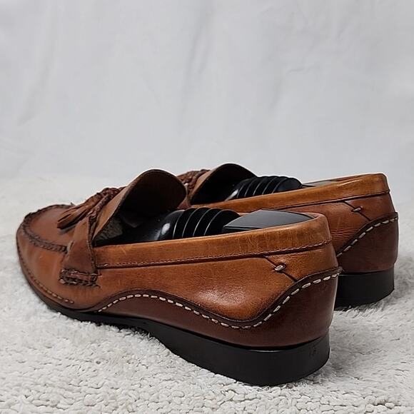 JOHNSTON MURPHY LEATHER LOAFER TASSEL ROPE HORSEBIT MEN 11.0 NICE STITCHING GUC main image 7
